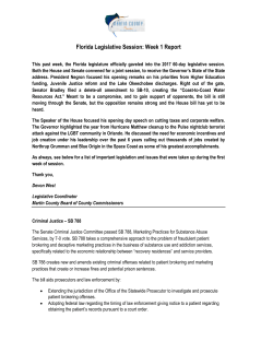 2017 Florida Legislative Session Report: Week 1