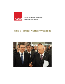 Italy`s Tactical Nuclear Weapons