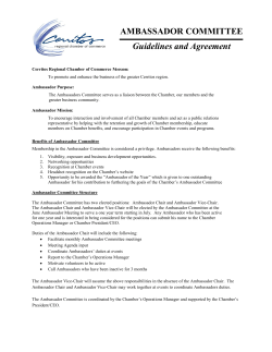 AMBASSADOR COMMITTEE Guidelines and Agreement