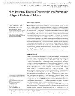 High-Intensity Exercise Training for the Prevention of