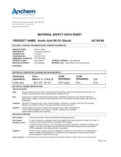 PRODUCT NAME: Acetic Acid 99.5% Glacial AC100