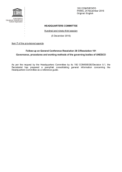 193 COM/SIEGE/5 PARIS, 24 November 2016 Original: English