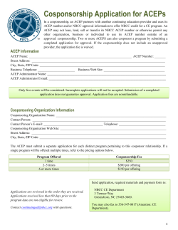 Cosponsorship Application for ACEPs