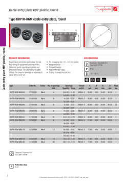 Cable entry plate KDP plastic, round Type KDP/R
