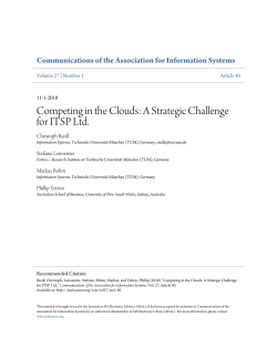 Competing in the Clouds: A Strategic Challenge for ITSP Ltd.