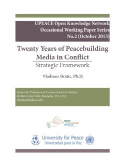 20 Years of Peacebuilding Media in Conflict