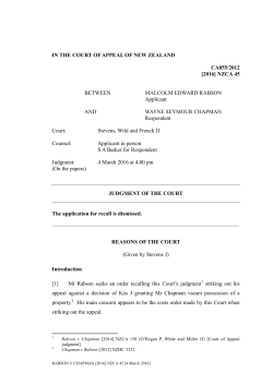IN THE COURT OF APPEAL OF NEW ZEALAND CA855/2012 [2016