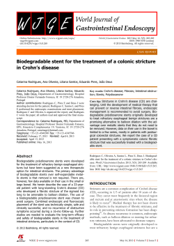 Biodegradable stent for the treatment of a colonic stricture in Crohn`s