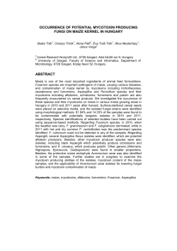 OCCURRENCE OF POTENTIAL MYCOTOXIN PRODUCING FUNGI