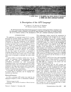 A Description of the APT Language*