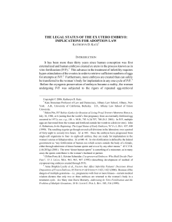 the legal status of the ex utero embryo: implications for adoption law