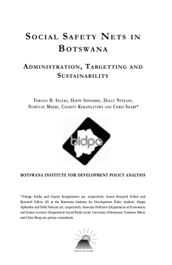 social safety nets in botswana - Empowerment of Women and Girls