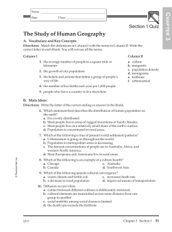 The Study of Human Geography