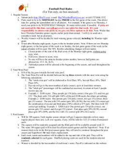 Betty`s Football Pool Rules