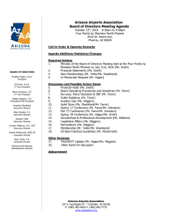 Arizona Airports Association Board of Directors Meeting Agenda