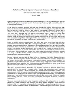 The Reform of Property Registration Systems in Honduras