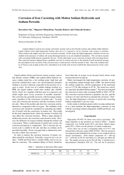 Corrosion of Iron Coexisting with Molten Sodium Hydroxide and