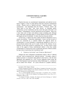 constitutional clich&eacute;s - Capital University Law School