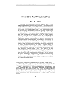 patenting nanotechnology