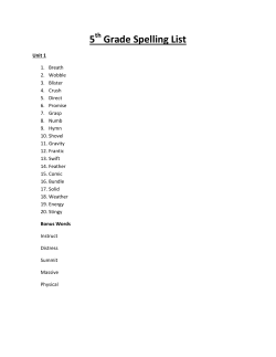 5 Grade Spelling List