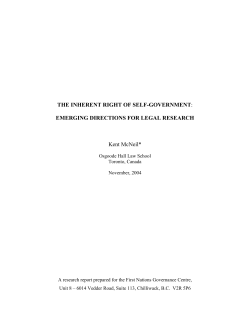 The Inherent Right of Self-Government