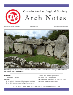 Arch Notes - Ontario Archaeological Society