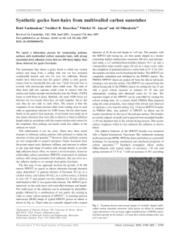 Synthetic gecko foot-hairs from multiwalled carbon