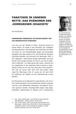 Fanatiker in unserer Mitte: Das Ph&auml;nomen der &sbquo;Homegrown Jihadists