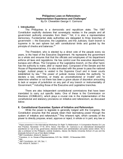Philippines Laws on Referendum