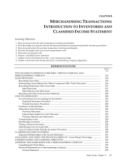 merchandising transactions: introduction to inventories and
