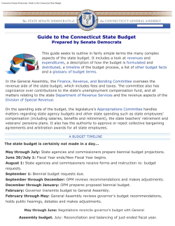 Connecticut Senate Democrats: Guide to the Connecticut State Budget