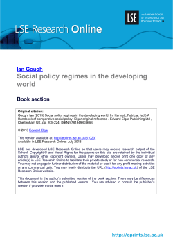 Social policy regimes in the developing world