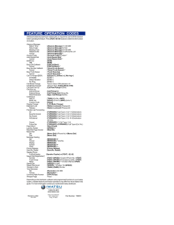 FEATURE OPERATION CODES