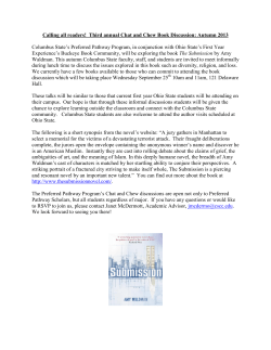 Calling all readers! Third annual Chat and Chew Book Discussion