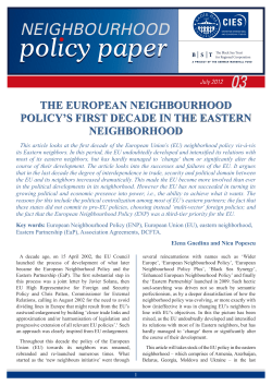 the european neighbourhood policy`s first decade in the eastern