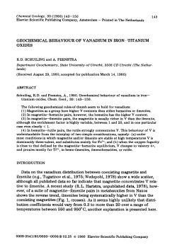 Data on the vanadium distribution between coexisting magnetite