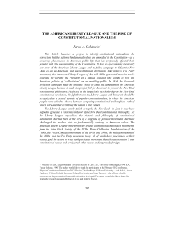 THE AMERICAN LIBERTY LEAGUE AND THE RISE OF