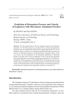 Prediction of Detonation Pressure and Velocity of Explosives with