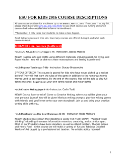 esu for kids 2016 course descriptions