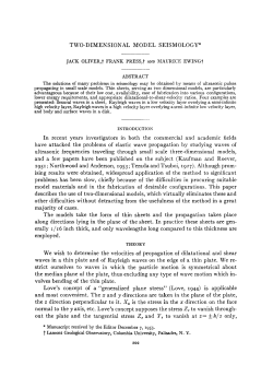 TWO-DIMENSIONAL MODEL SEISMOLOGY