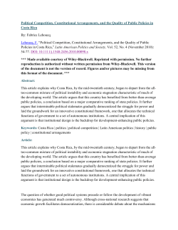 Political Competition, Constitutional Arrangements, and
