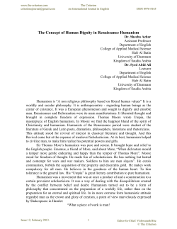 Humanism, Literature, Religion and Science