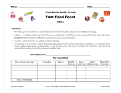 Fast Food Feast - Yale-Griffin Prevention Research Center
