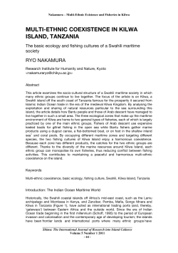 Multi-ethnic coexistence in Kilwa island, Tanzania