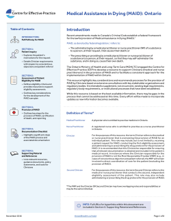 Medical Assistance in Dying