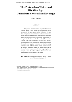 The Postmodern Writer and His Alter Ego