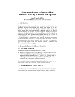 Grammaticalization in Sentence-Final Politeness Marking in Korean