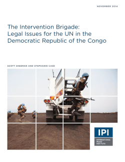 The Intervention Brigade: Legal Issues for the UN in the Democratic