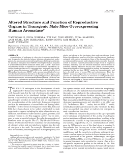 Altered structure and function of reproductive organs in transgenic