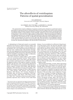 The aftereffects of ventriloquism: Patterns of spatial generalization